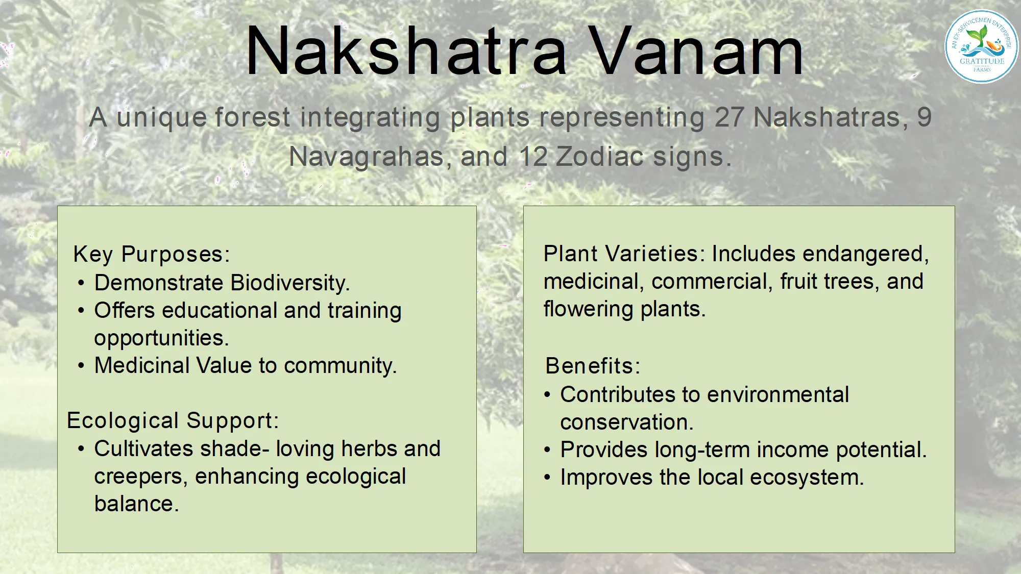 about nakshatra vanam