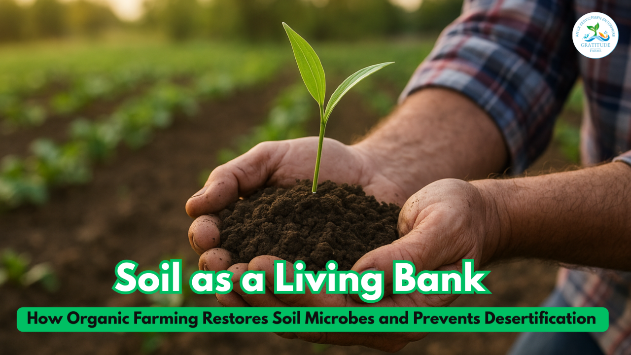 Soil as a Living Bank- How Organic Farming Restores Soil Microbes and Prevents Desertification
